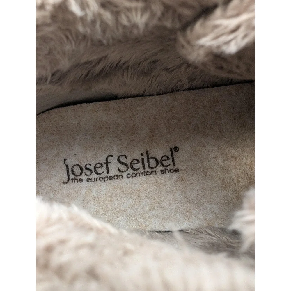 Josef Seibel Boots Womens Size 5.5 Black Leather Fur Lined‎ Ankle Snow Shoes